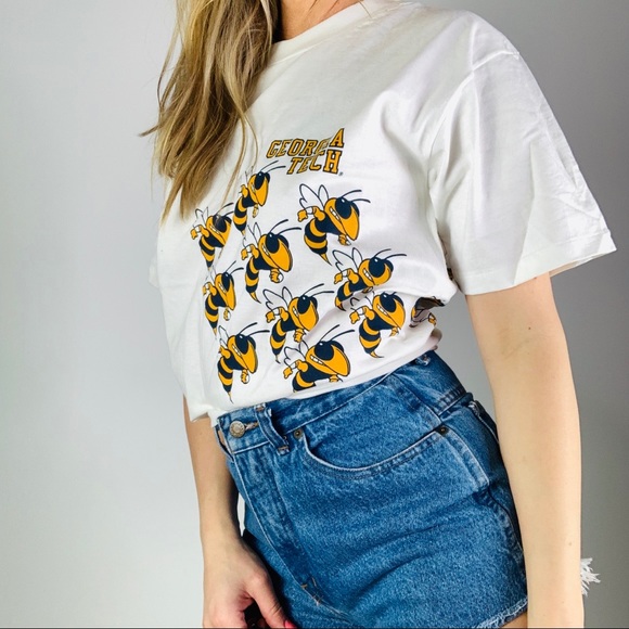 Vintage Georgia Tech White Crewneck Short sleeve t - Picture 2 of 8
